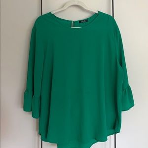 Charlie Moss | Green 3/4 Sleeve Blouse